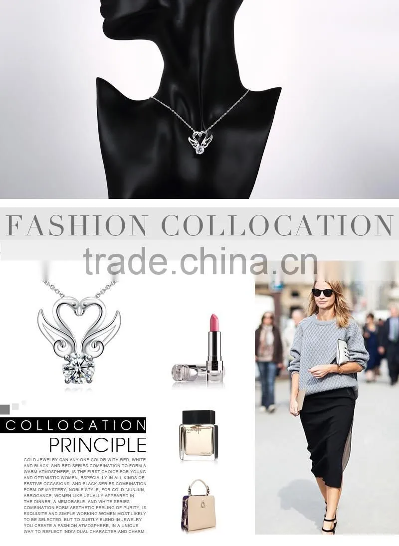 Silver plated Zircon luxurious fashion necklace jewelry