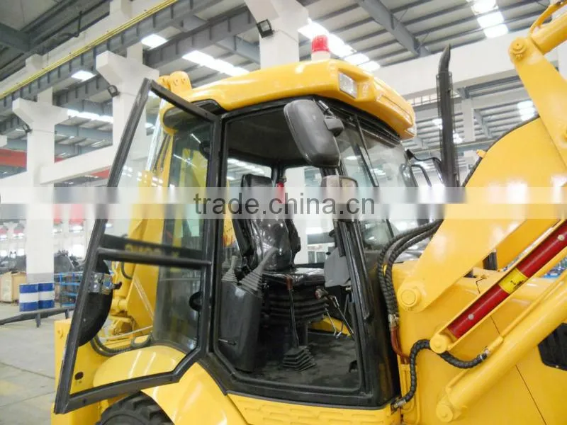 Backhoe loader with attachments CE,vertical legs
