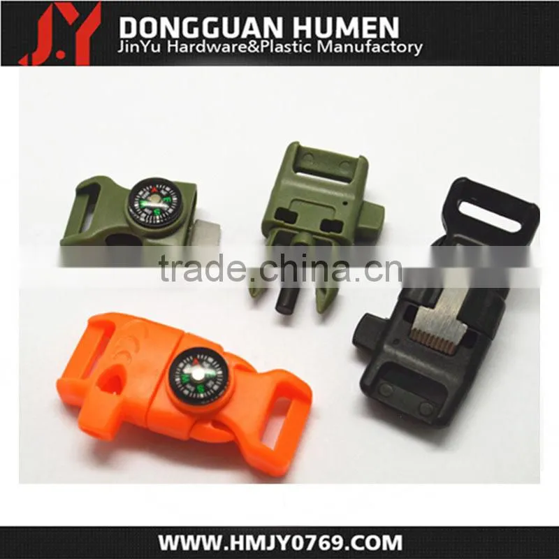 2016 New product paracord buckles with whistle, plastic paracord buckles