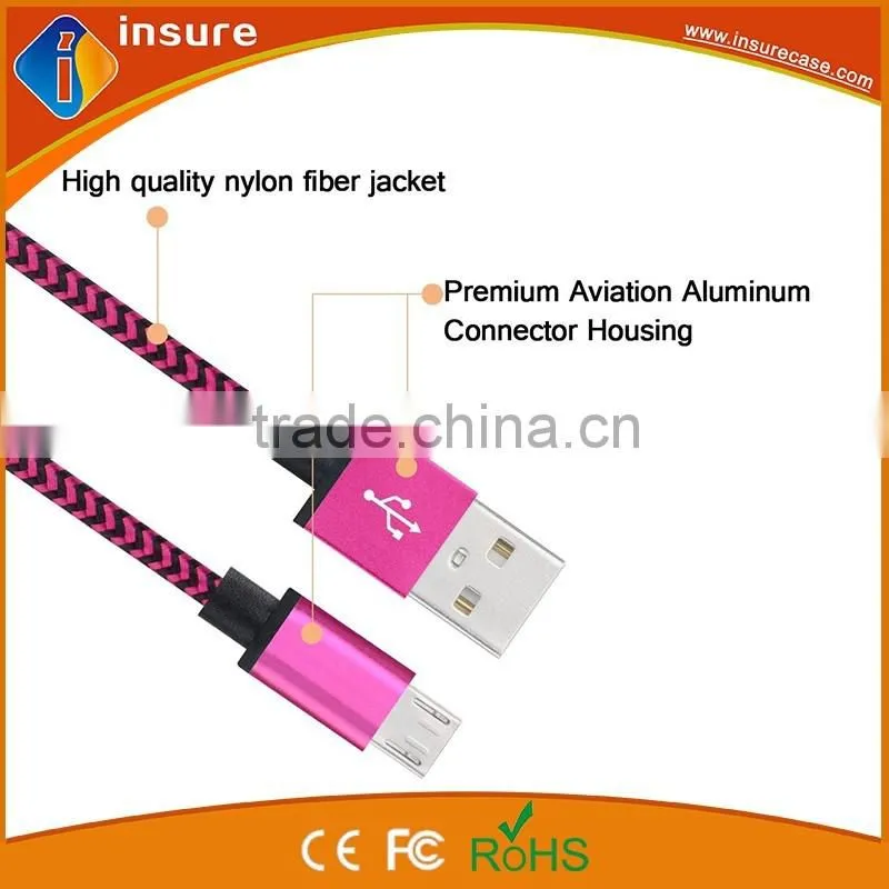 1M colorful braided cheap usb cable with good quality