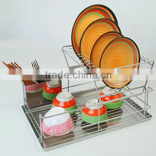 2 Tiers with S/S Tayer Metal Wire Dish Drainer