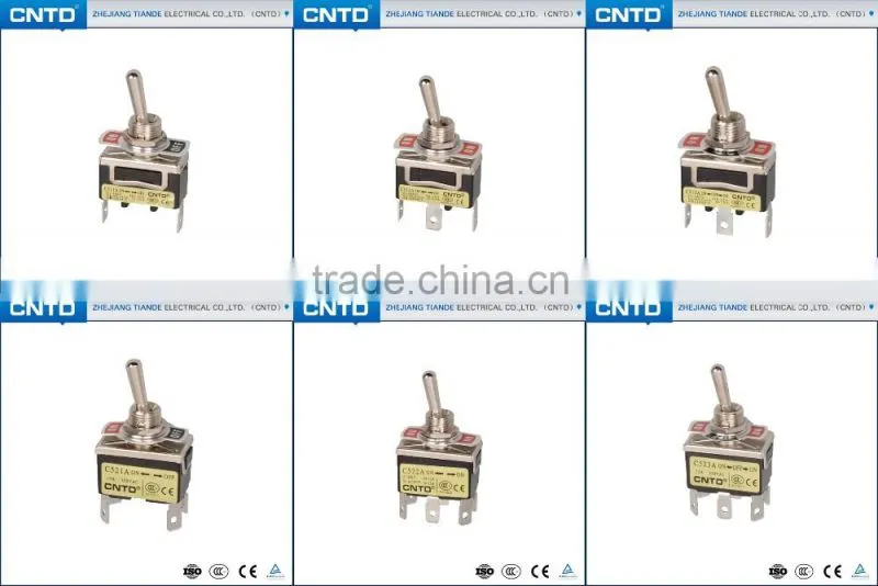 CNTD 12mm Tab Terminal SPDT Toggle Switch ON-ON 2 Way Toggle Switch C512A