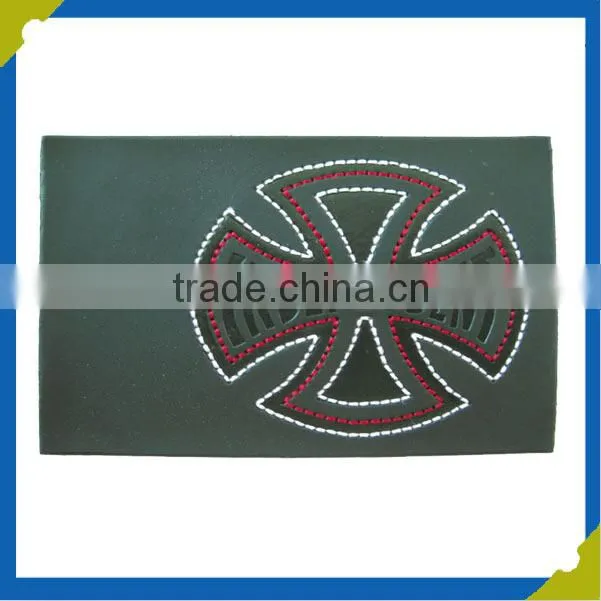 Custom PU embossed leather label leather garment jeans labels
