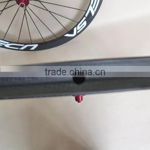 UDELSA U50 chinese carbon tubular wheels for road bike super light weight red hubs