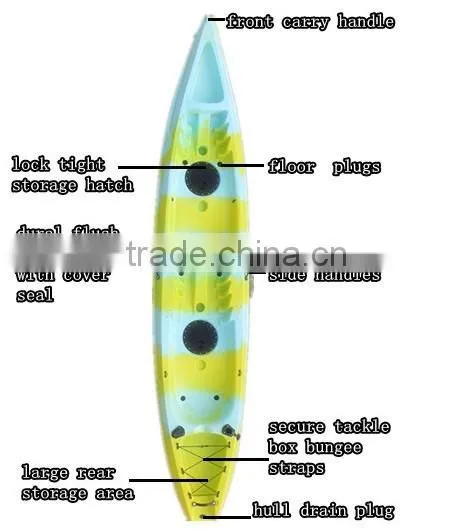 Quality assured No inflatable two person sit on top fishing kayak-ocean angler