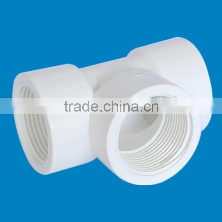 BOYAN zhejiang thread fittings plastic pipe fitting white pvc BS standard female tee