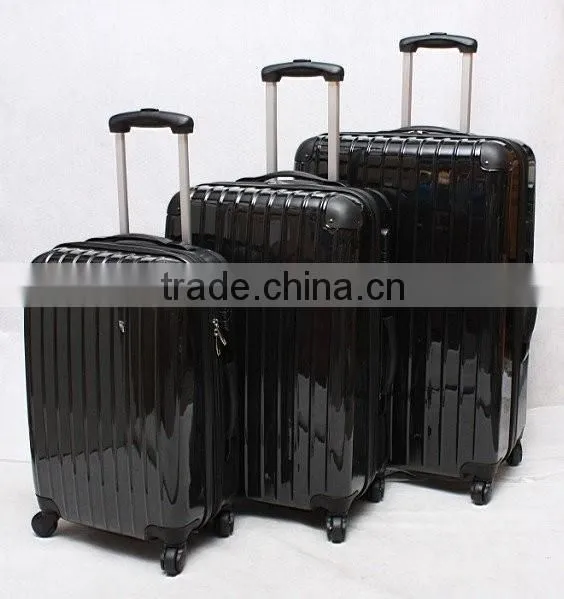 stock ABS+PC 3pcs expandable rolling trolley luggage set spinner 4 wheels