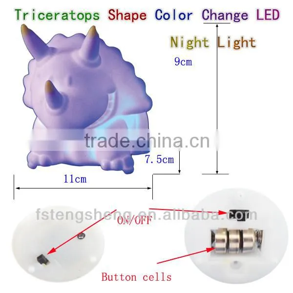 Different design pvc decorative multicolor changing led night light