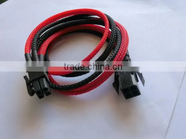 ATX 4M to 4F power cable with sleeving,40cm,23g,black and blue wire