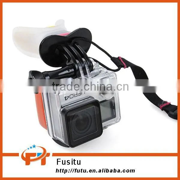 2015 New Mouth Mount Surfing Diving Selfie Shoot Set Gopros Surf Dummy Bite for GoPro Heros 4 3 3+ SJ4000 Xiaomi yi