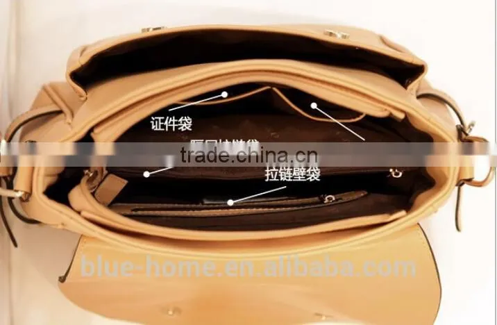 China alibaba hot selling brand women's tote business bag Preppy style solid shoulder handbag