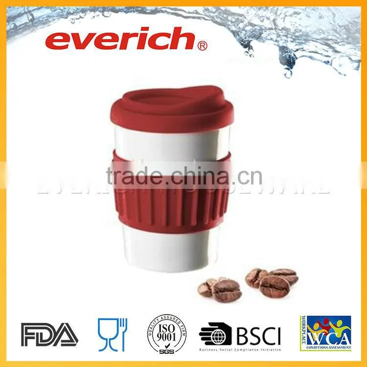 Plain promotional ceramic coffee mug with cover