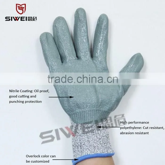 SEEWAY Nitrile Coated Level 5 Cut-resistant Gloves
