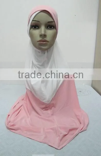 H287 new style two tone hoody shawl,fashion muslim hijab
