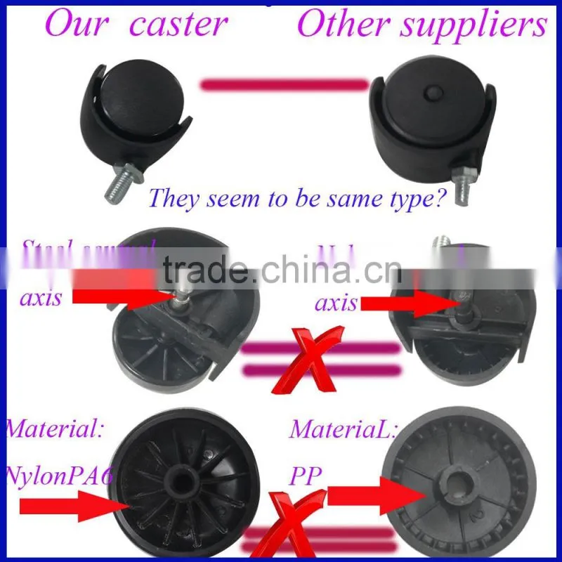 2016 fine 50mm conventional plate nylon furniture caster wheels