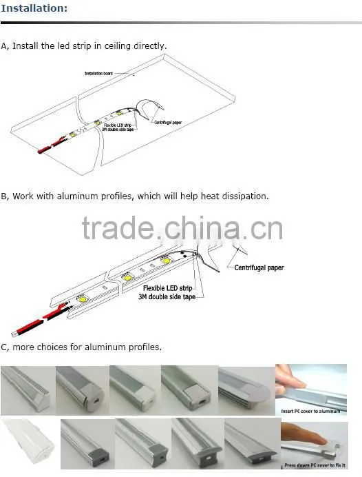 CE&ROHS IP20/IP65 waterproof SMD 5630, battery powered led flexible strip lighting