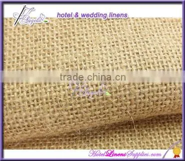 80cm width natural burlap table runners rolls for wedding events, with surged edge