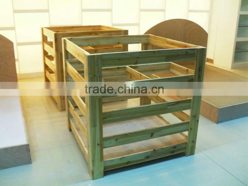 AL-SM070 Hot Sale wooden vegetables and fruit display shelf wooden stand
