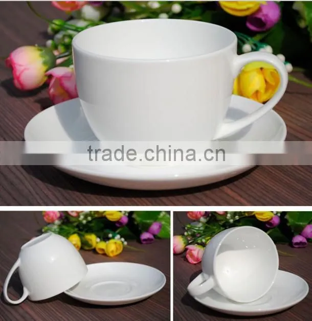 250ml White cheap tea cup and saucer