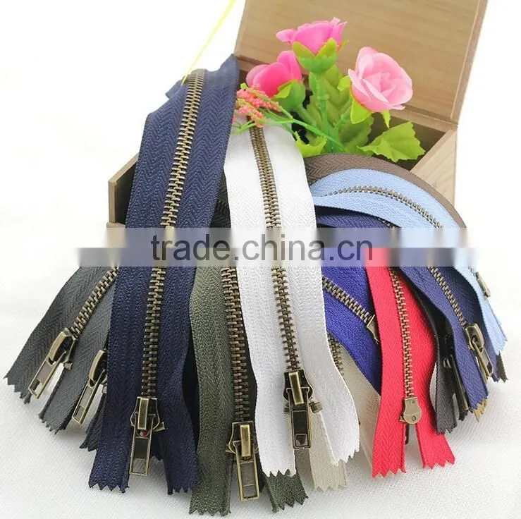 3#4$5# bronze closed end zipper,cloth accessories zipper,zipper for bag
