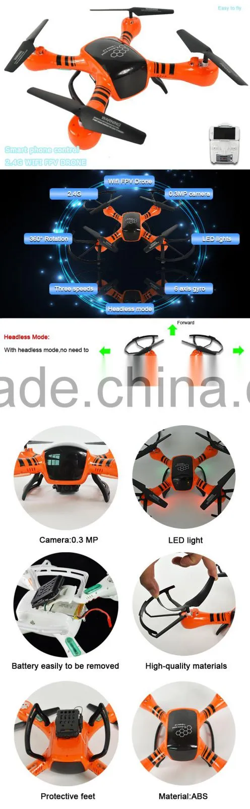 Wifi fpv rc powerful micro quadcopter with two control modes.