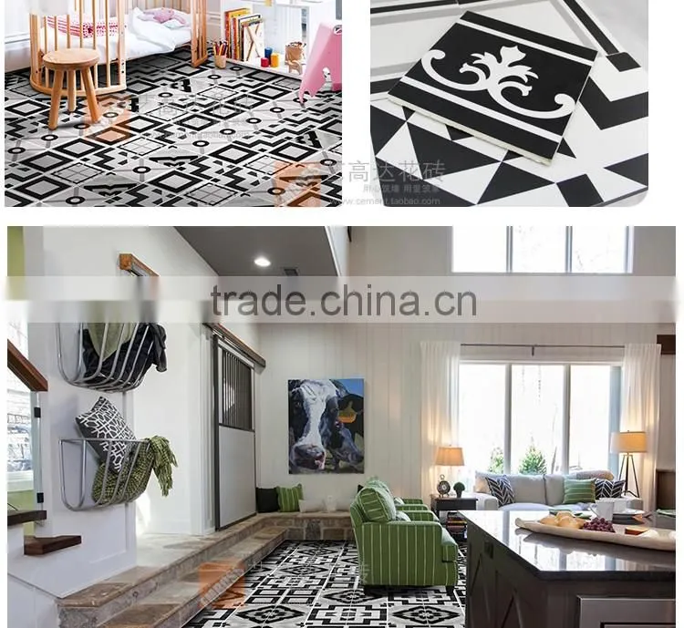 200*200mm black color moroccan ceramic floor tile Hot sale cheap