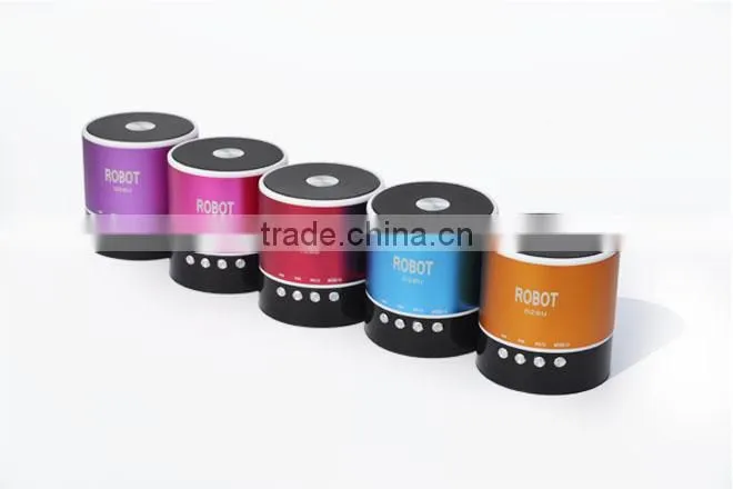 Robot-028u Portable vibration seaker,Aluminum alloy speaker support TF card, FM radio,Powerful Sound,card speaker