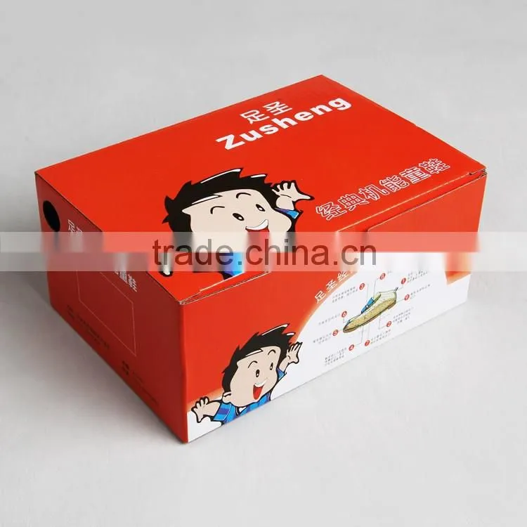 Alibaba credible factory custom packaging box with corrugated paper for kids footwear