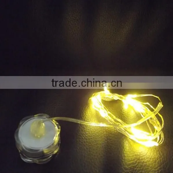 Blue color LED Submersible copper wire Micro Vine light / Battery Operated LED String Light