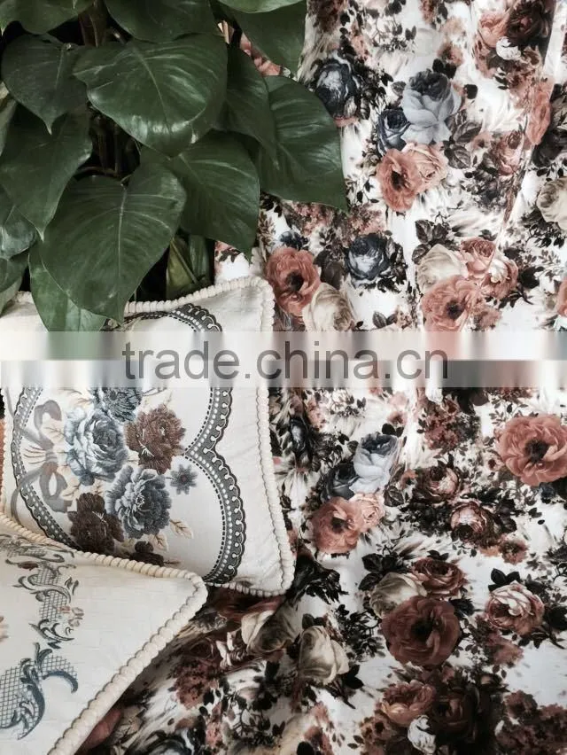 Velboa Fleece printed velvet with burnout design