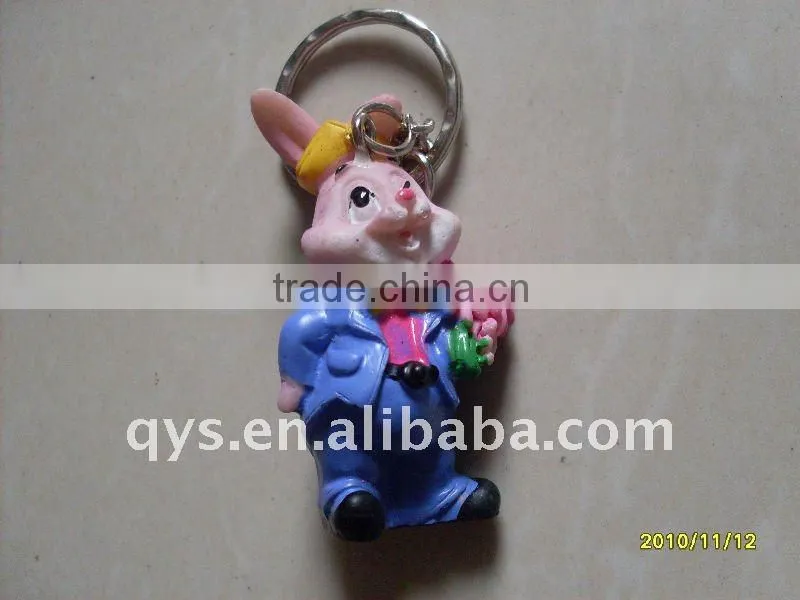 cute resin rabbit keychain