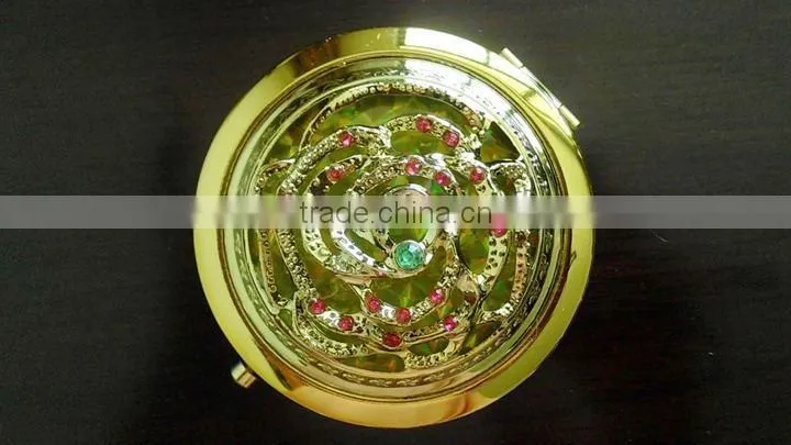 hot selling new Fancy flower light cosmetic pocket makeup mirror for lady's make up