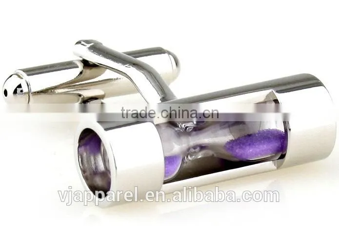 Sands Of Time White Sand Hourglass Timer Cufflinks