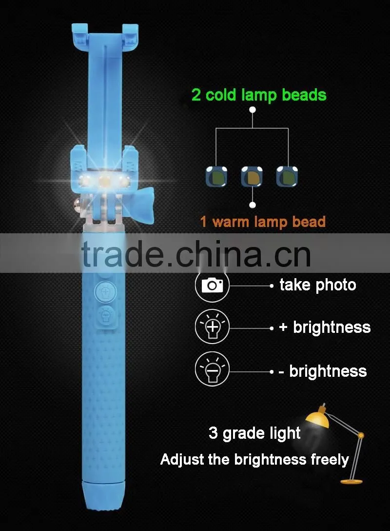 Selfie Monopod LED Flash Smartphone Selfie Stick Supreme Mini Night Version LED Filling Light For Android Phone for iPhone