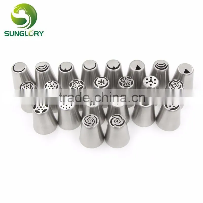 Hot selling stainless steel russian tulip nozzles flower icing piping tips pastry tubes set