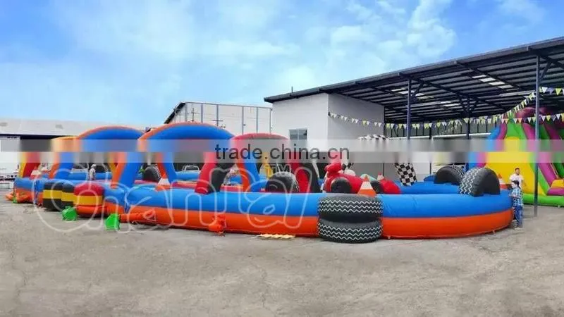 2016 Outdoor inflatable giant speedyway Go Kart race track for sale
