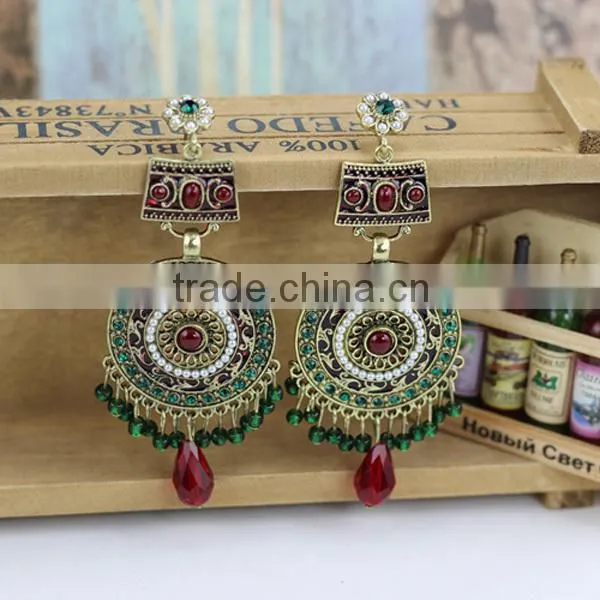 girl anique fancy bead earring, beaded tassel earrings