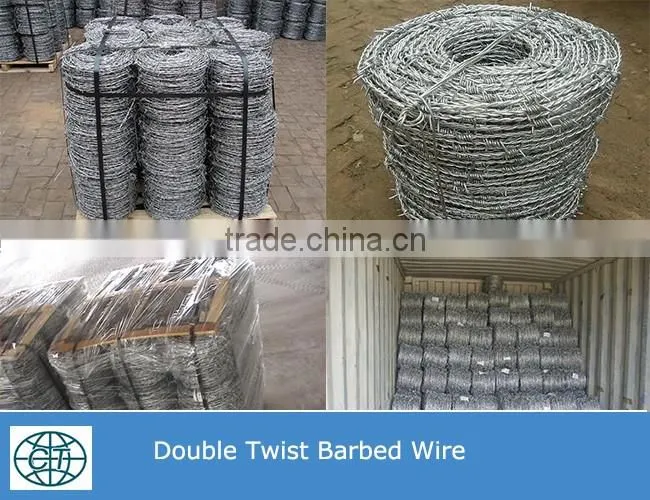 14#x14# Hot Dipped Galvanized Double Twist Barbed Wire