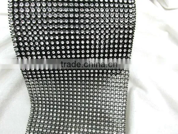Silver plastic rhinestone mesh trimming without stone