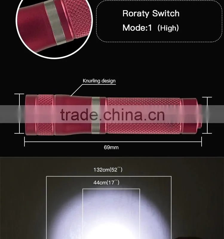 LuckySun Designer hot selling 200m long range 10440 AAA battery Night Torch lanterna led