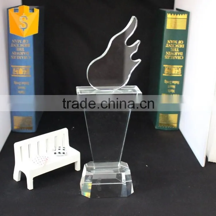 cheap Transparent Flame speacial Crystal Trophy