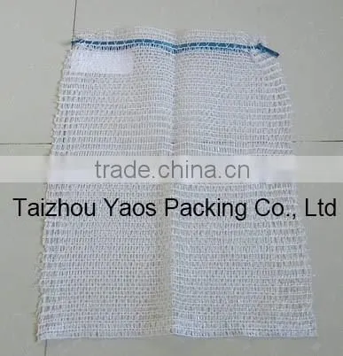 white PE raschel knitted mesh bag vegetable raschel mesh bag