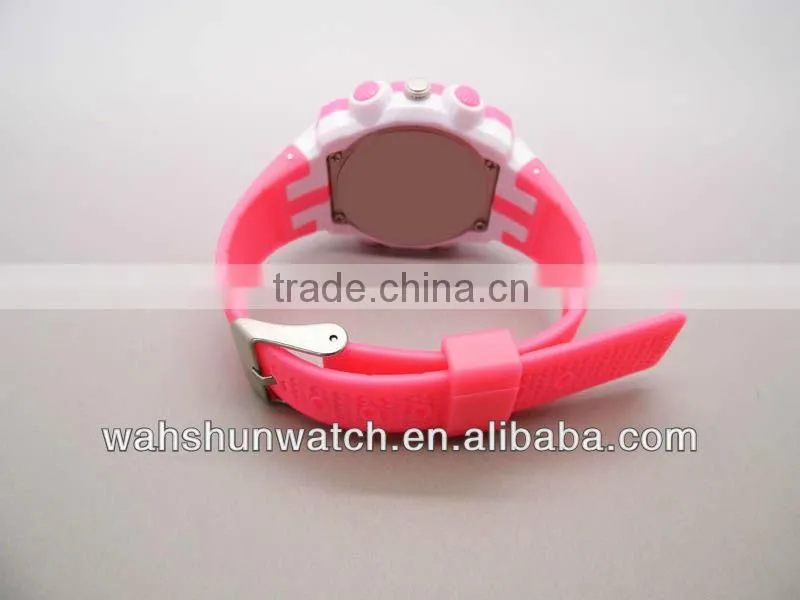 factory custom pink color plastic strap chronograph japan movement fashion digital stop watch for ladies