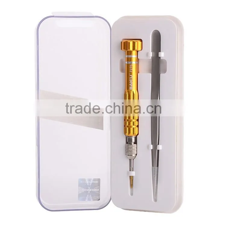 BAKU High Qualtiy Precision 2 In 1 Screwdriver Set With Tweezer Repairing Screwdrive Set BK-7270