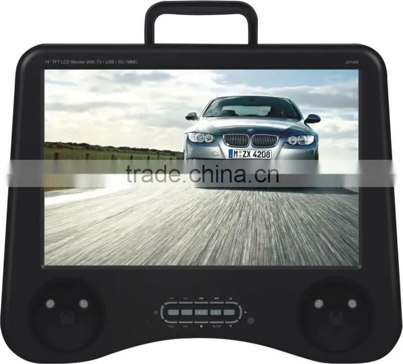 2016 cheap portable car dvd player with tv tuner and radio