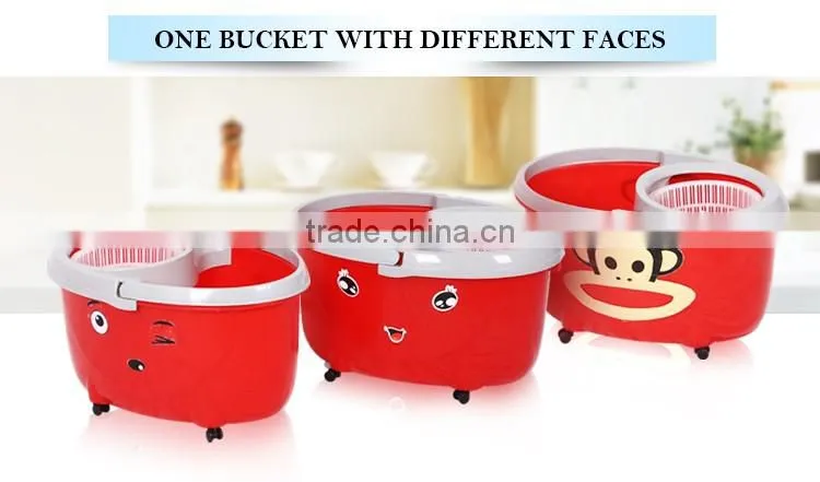 hot selling spin mop no pedal with smiling face