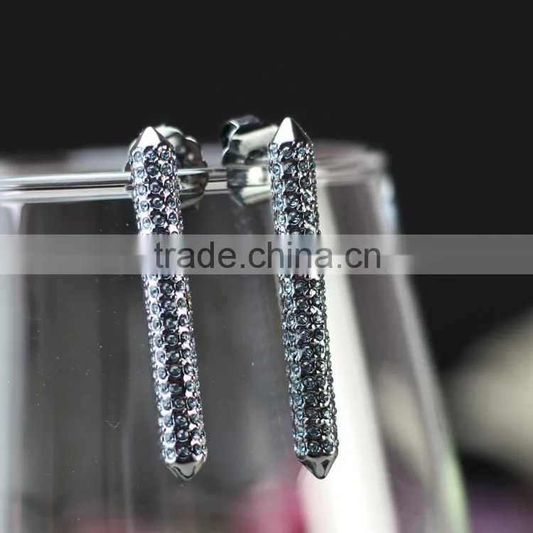 Kingman fashion gold earring models with shiny crystal