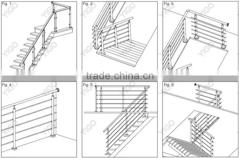 High Quality indoor glass railing systems