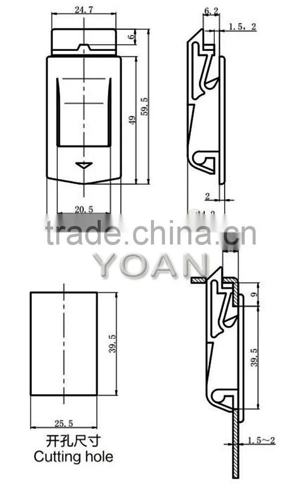 plastic slide door catch,higne