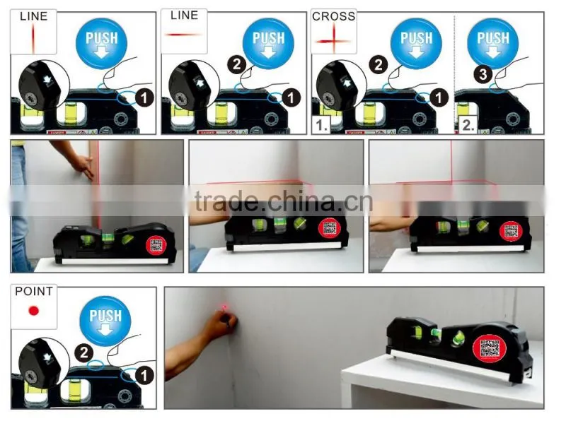 4 in 1 multi-function Laser level with tape measure